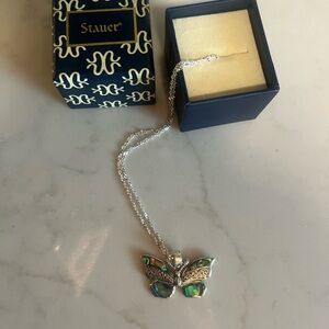 Abalone Nature Butterfly Pendant plus Single Strand Chain